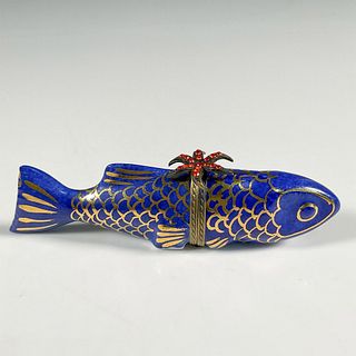 French Limoges Hand Painted Fish Box