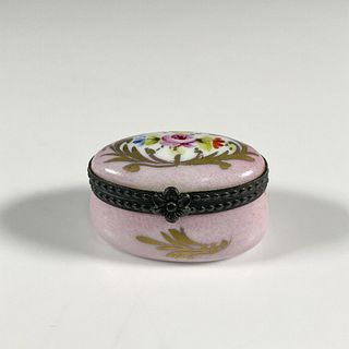 French Limoges Hand Painted Floral Box