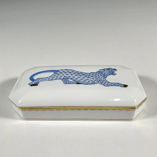 Herend Porcelain Covered Box, Leopard