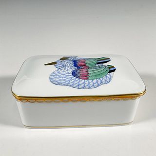 Herend Porcelain Covered Box, Ducks