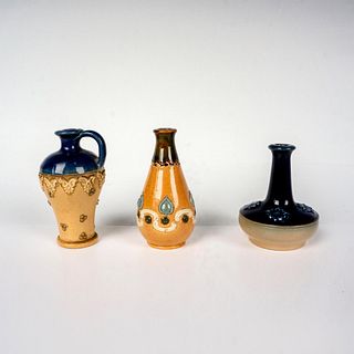 3pc Royal Doulton Lambeth Stoneware Miniature Vases