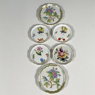 6pc Herend Hand Painted Porcelain Coasters