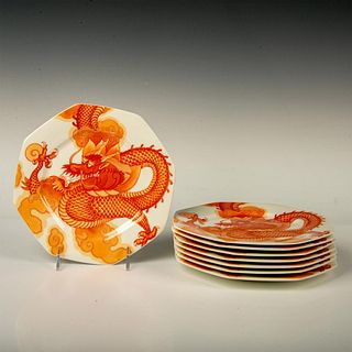 8pc Mikasa Narumi of Japan Mythology Plates, Terracotta