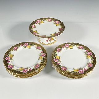 13pc Shelly China Cake Stand and Cake Plates