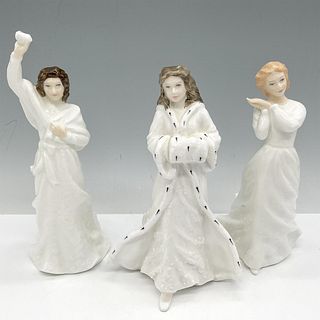 3pc Royal Doulton Bone China Figurines, Ladies in White