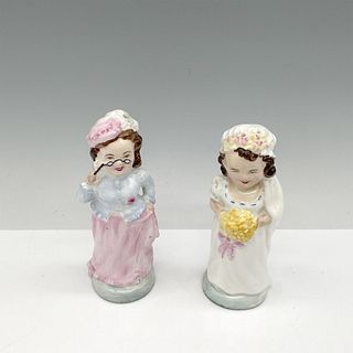 2pc Coalport Porcelain Figurines, Mother + Bride