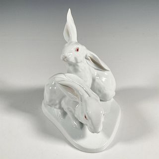 Herend Porcelain Figurine, Pair of Rabbits