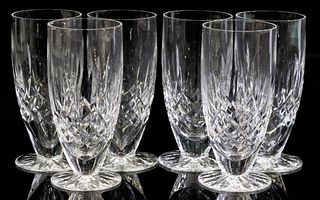 (6) WATERFORD 'LISMORE' CUT CRYSTAL ICED TEA GLASSES