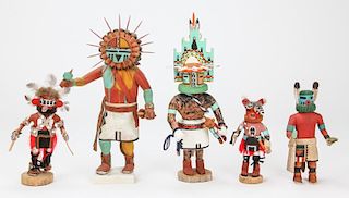 5 Hopi Kachina Signed Dolls
