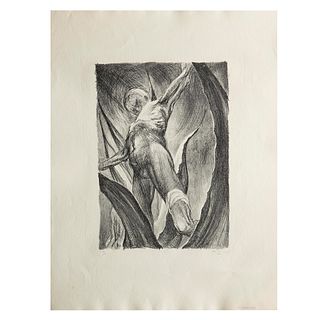 GUILLERMO MEZA, Hombre en maguey, Firmada y fechada 1952 Litografía 24 / 80, 36 x 25 cm imagen / 58 x 44 cm papel