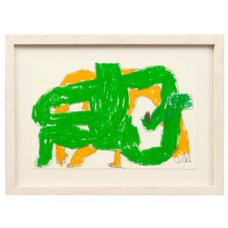 DANIEL BERMAN, Verde, Firmada, Mixta sobre papel, 18 x 29.5 cm