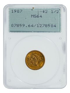 1907 $2 1/2 Gold MS-64 PCGS