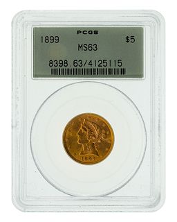1899 $5 Gold MS-63 PCGS