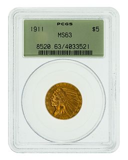 1911 $5 Gold MS-63 PCGS