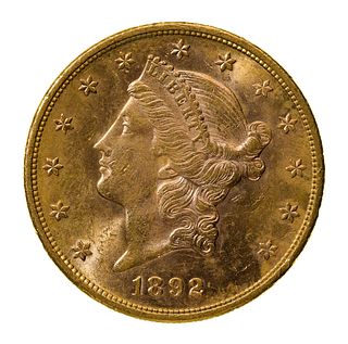 1892-S $20 Gold Unc.