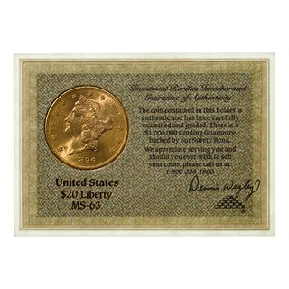 1896-S $20 Gold Unc.
