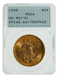 1908 $20 Gold MS-64 PCGS