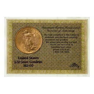 1908 $20 Gold Unc.