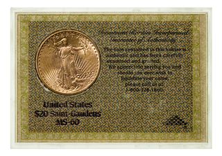 1922 $20 Gold Unc.