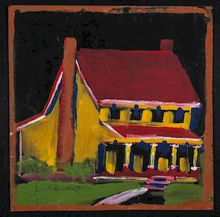 Jimmy Lee Sudduth (American, 1910-2007) Yellow House