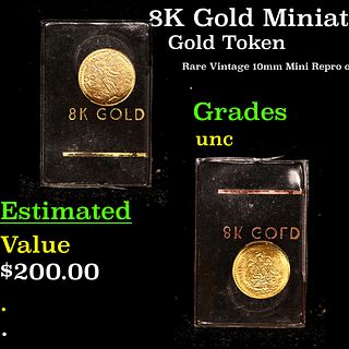 8K Gold Miniature Mexico Souvenir Token In Sealed Plastic Holder Grades Brilliant Uncirculated