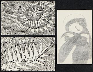 Madge Gill (British, 1882-1961) 3 Drawings