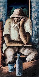 Charles Obas (Haitian, 1927-1968) Pensive Man