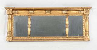 Late Federal Carved Giltwood Over Mantel Mirror
