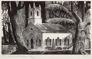 Lynd Ward (1905-1985) "Historic Christ Church at Middletown"