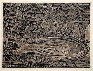 Armin Landeck (1905-1984) "Fish", 1963