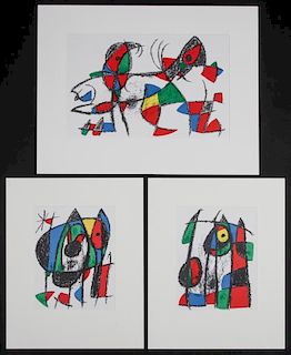 Joan Miro (1893-1983) 3 Color Lithographs