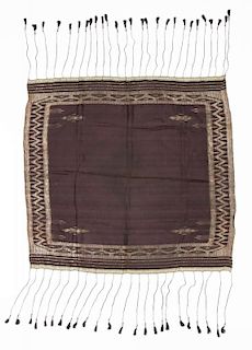 Antique Syrian Silk/Metal Thread Shawl, Aleppo