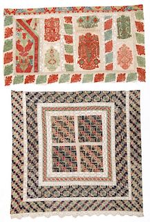 Two 19th C. Greek Island Silk/Cotton Embroideries