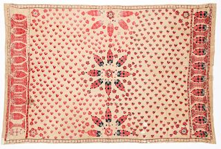 19th C. Silk Embroidered Sind Wedding Shawl