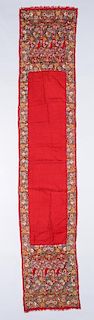 19th C. Silk Embroidered Wool Boteh Shawl