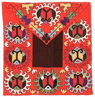 Antique Central Asian Lakai Silk Embroidery