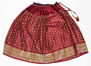 Antique Silk Brocade Skirt, Gujurat, India