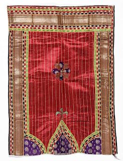 Antique Silk Brocade Dowry Bag, Gujurat, India