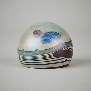John Lewis Moon Favrile Glass Paperweight 1974