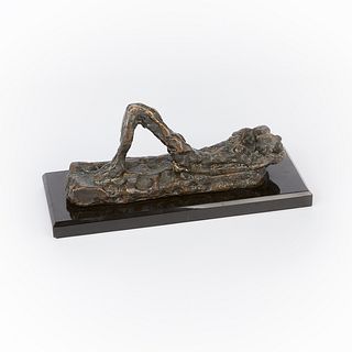 George Spaventa Reclining Nude Bronze Sculpture