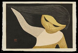 Kaoru Kawano "Wind" Woodblock Print