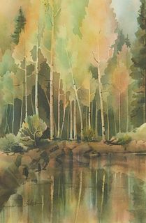 Ellery Gibson "Aspen Shade" Landscape Painting
