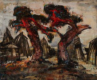 Uldis Zemzaris "Pine Trees" Landscape Painting