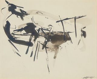 Reuben Nakian Abstract Ink Painting