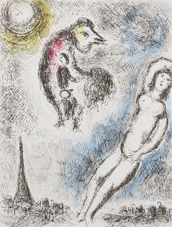 Marc Chagall "Ce Lui Qui Dit..." Etching 1975