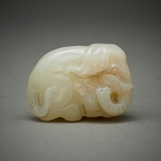 20th c. Chinese Jade Carved Elephant