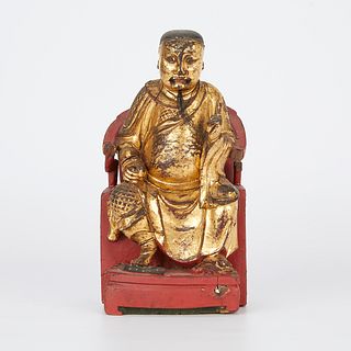 18th-19th c. Chinese Gilt Wooden Zhenwu