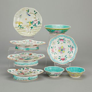 8 Chinese Famille Rose Porcelain Dishes