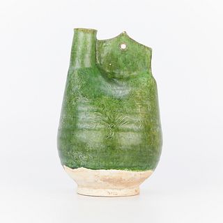 Chinese Liao Green Glazed Ceramic Ewer
