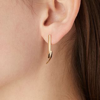 14k Yellow Gold Contemporary Dangle Earrings